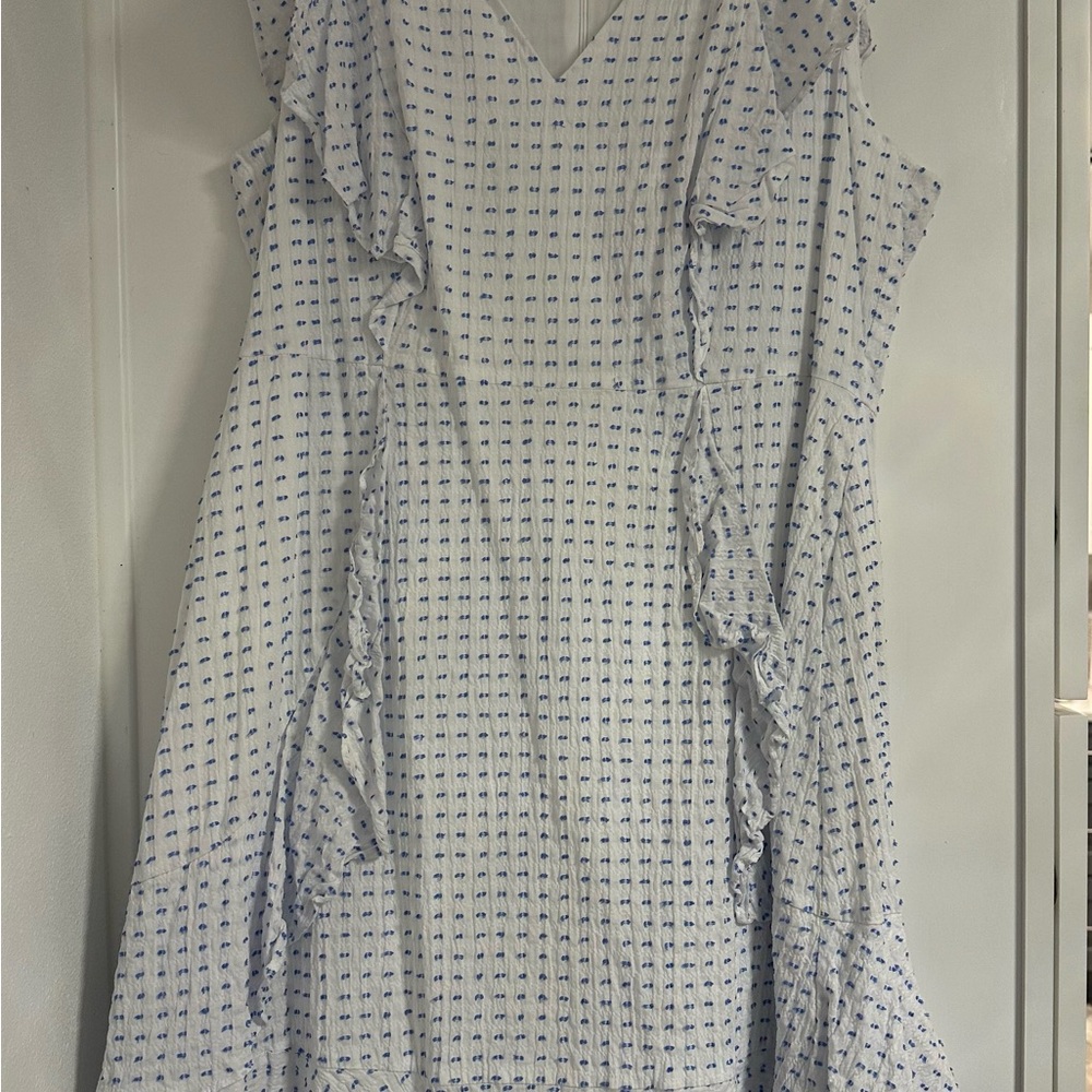 Tommy Hilfiger Blue and White Asymmetrical Dress
